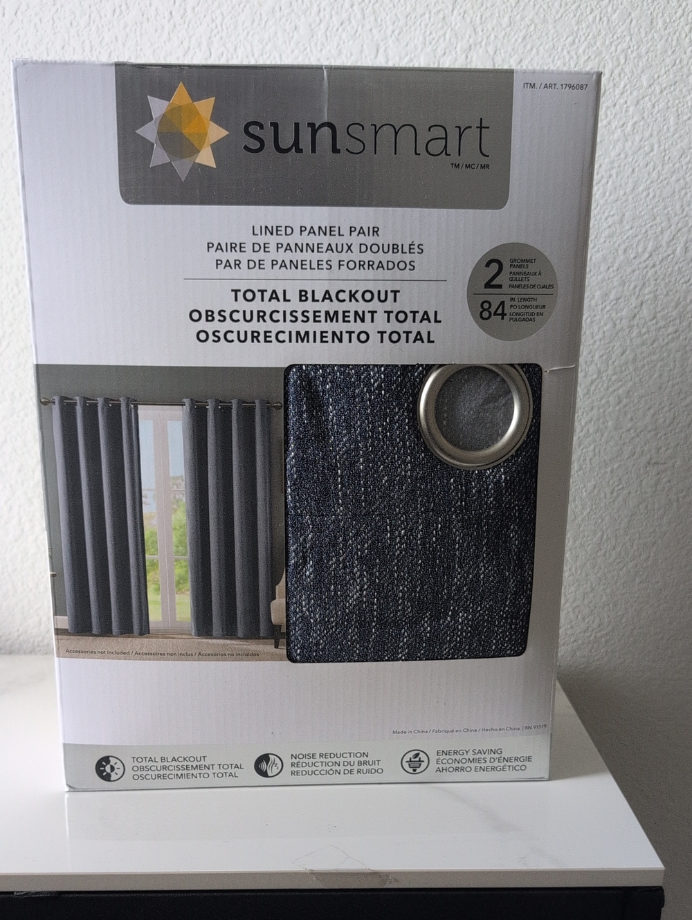 Total Blackout Lined Panel Pair - Indigo blue
